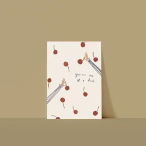 appreciation greeting card – cherry pattern illustration